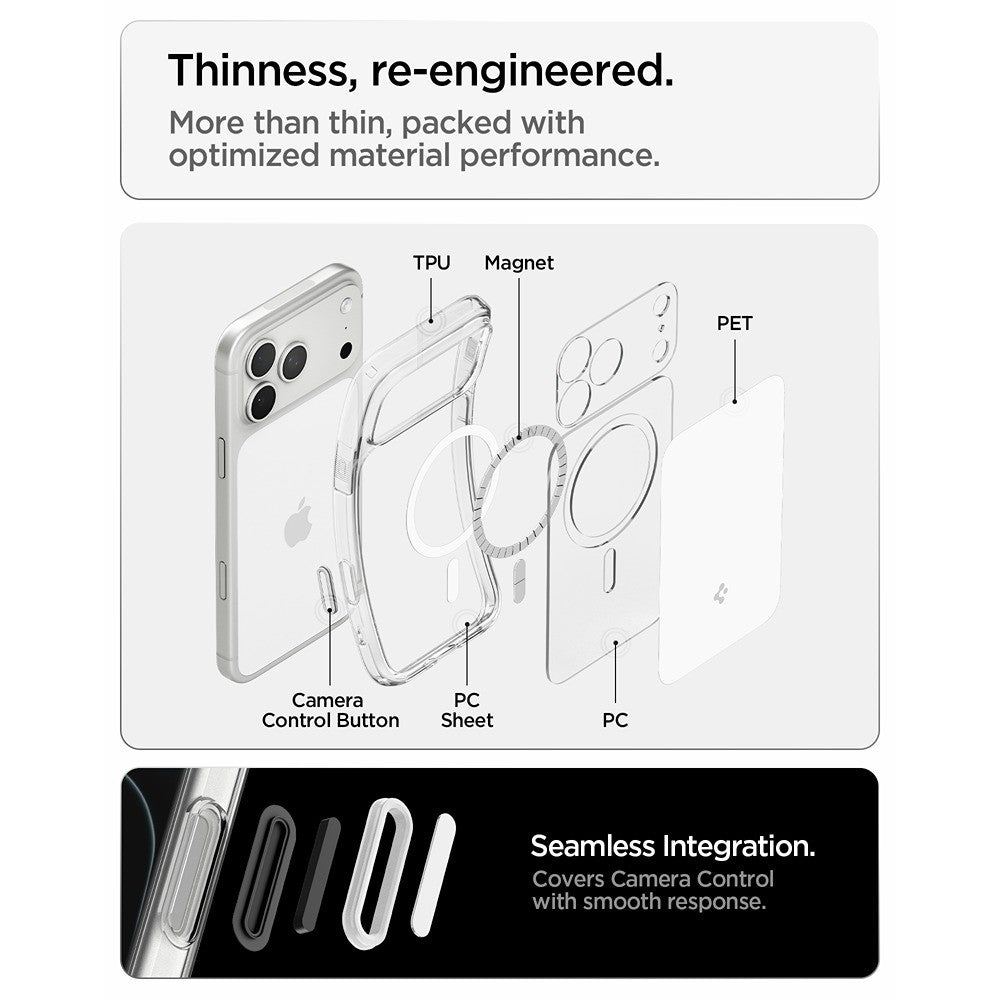 Spigen iPhone 17 Pro/iPhone 18 Pro Cover Ultra Hybrid T MagFit Glossy White