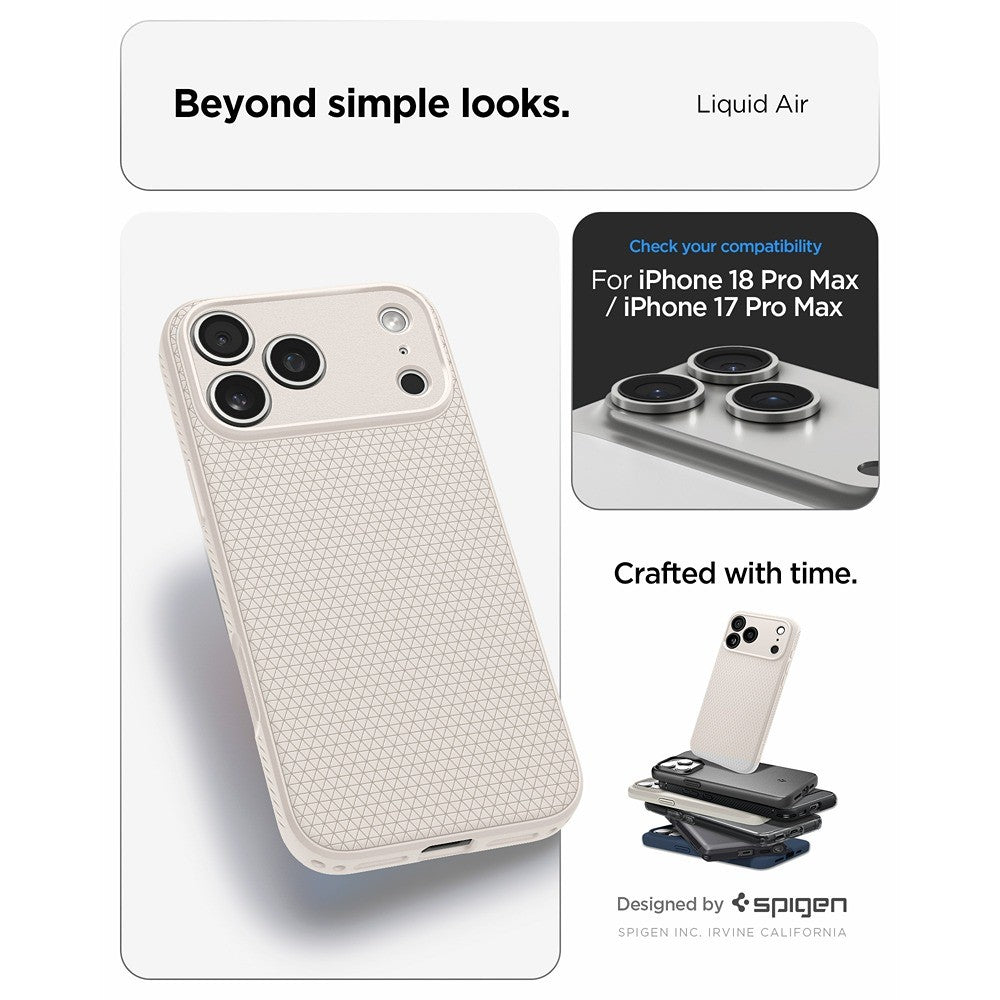 Spigen iPhone 17 Pro Max/iPhone 18 Pro Max Cover Liquid Air Natural Titan