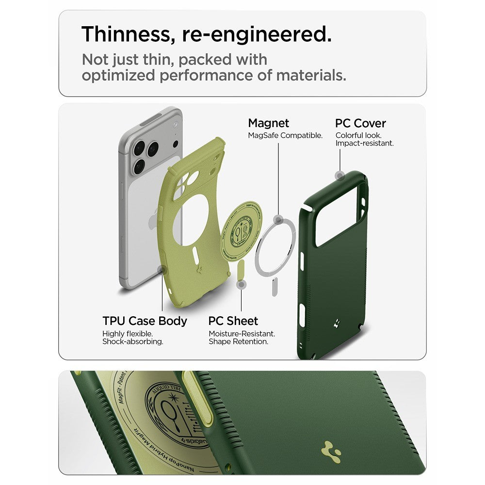Spigen iPhone 17 Pro Max/iPhone 18 Pro Max Cover Nano Pop Hybrid MagFit Avo Green