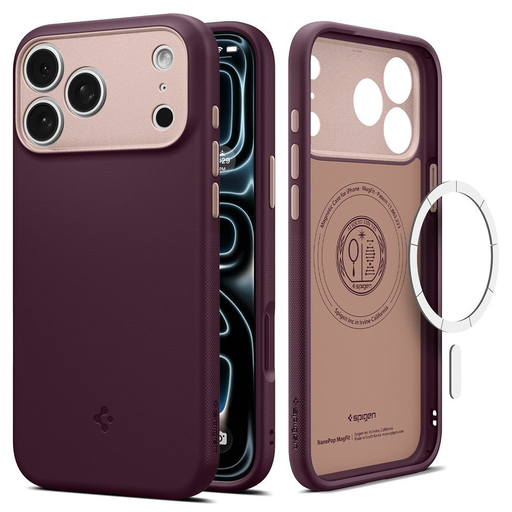 Spigen iPhone 17 Pro Max/iPhone 18 Pro Max Cover Nano Pop MagFit Burgundy Bean