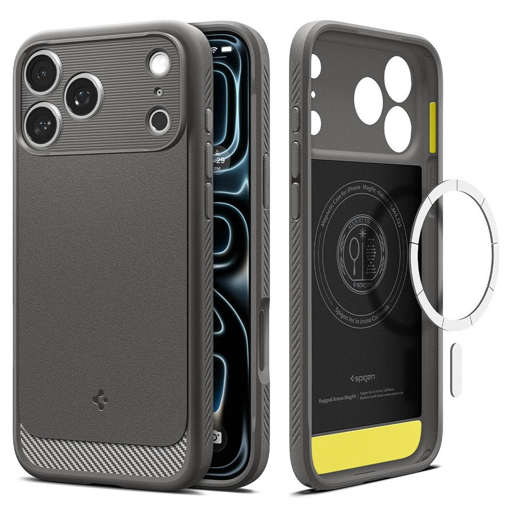 Spigen iPhone 17 Pro Max/iPhone 18 Pro Max Cover Rugged Armor MagFit Grå