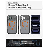 Spigen iPhone 17 Pro Max/iPhone 18 Pro Max Cover Ultra Hybrid MagFit Frost Black Orange