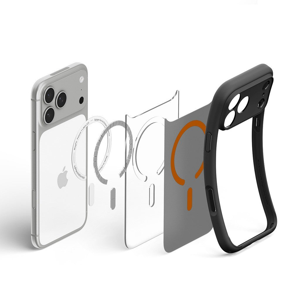 Spigen iPhone 17 Pro Max/iPhone 18 Pro Max Cover Ultra Hybrid MagFit Frost Black Orange
