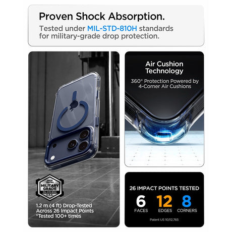 Spigen iPhone 17 Pro Max/iPhone 18 Pro Max Cover Ultra Hybrid Optik S MagFit Clear Deep Blue