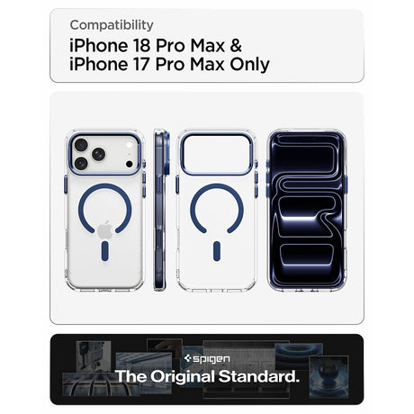 Spigen iPhone 17 Pro Max/iPhone 18 Pro Max Cover Ultra Hybrid Optik S MagFit Clear Deep Blue