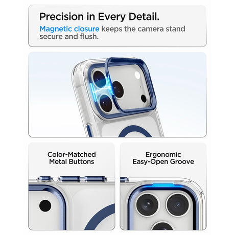 Spigen iPhone 17 Pro Max/iPhone 18 Pro Max Cover Ultra Hybrid Optik S MagFit Clear Deep Blue