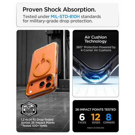 Spigen iPhone 17 Pro Max/iPhone 18 Pro Max Cover Ultra Hybrid Optik S MagFit Clear Orange