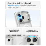 Spigen iPhone 17 Pro Max/iPhone 18 Pro Max Cover Ultra Hybrid Optik S MagFit Clear Sølv