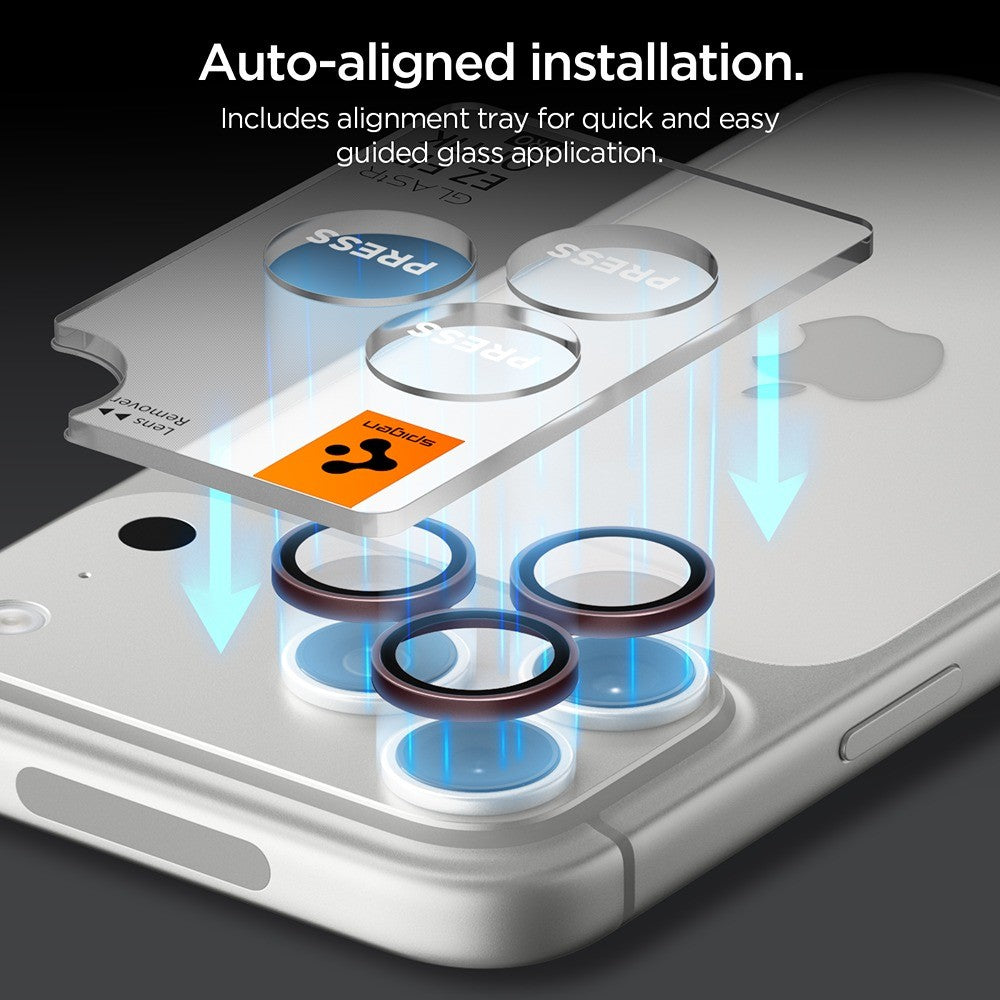 Spigen iPhone 18 Pro/18 Pro Max Kameralinsebeskytter Glas.tR EZ Fit Optik Pro 2-pak Mørk kirsebær