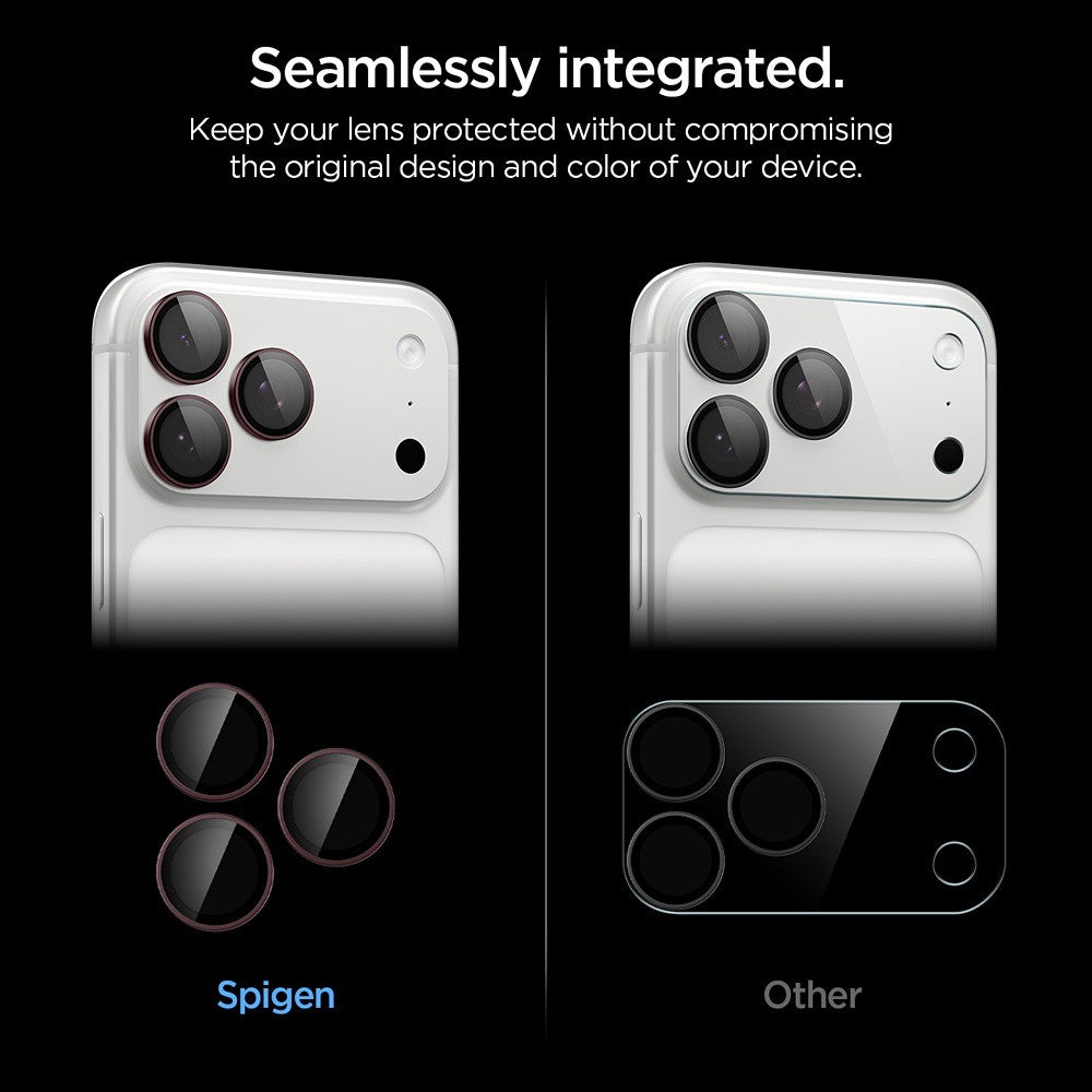 Spigen iPhone 18 Pro/18 Pro Max Kameralinsebeskytter Glas.tR EZ Fit Optik Pro 2-pak Mørk kirsebær
