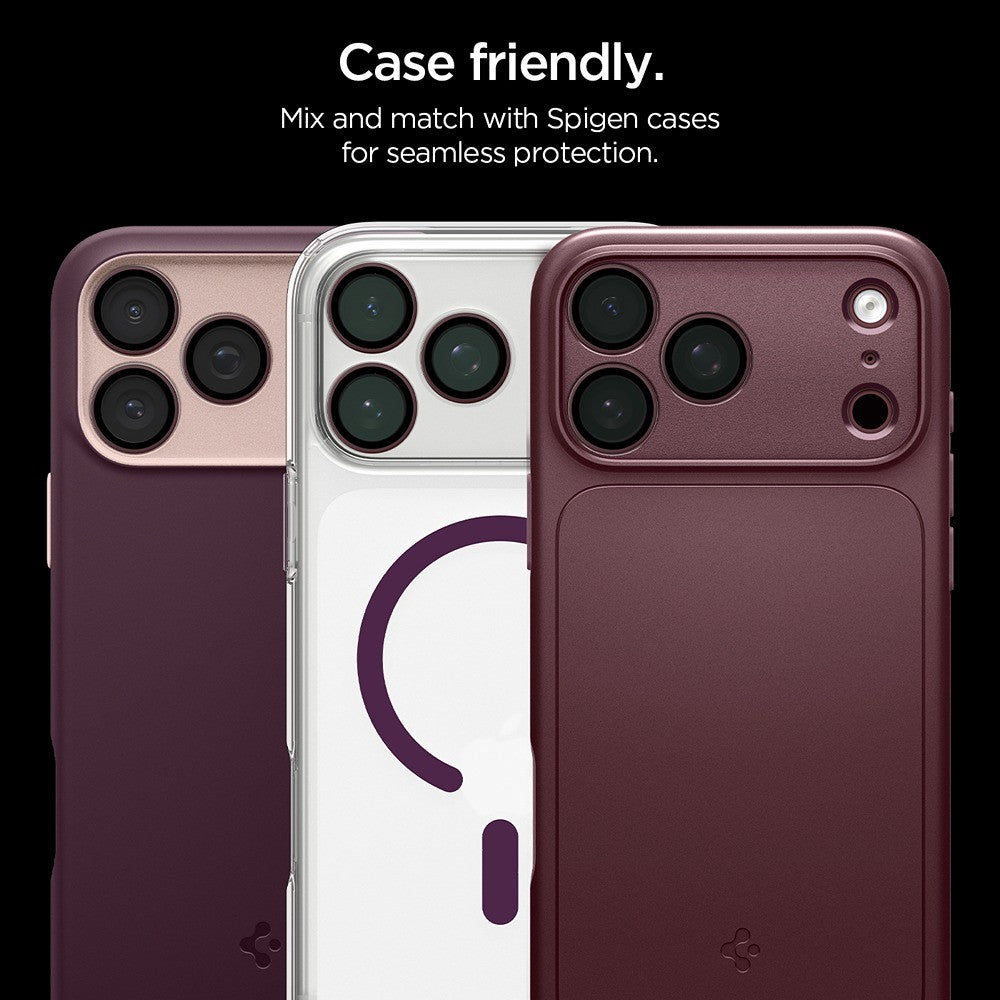Spigen iPhone 18 Pro/18 Pro Max Kameralinsebeskytter Glas.tR EZ Fit Optik Pro 2-pak Mørk kirsebær
