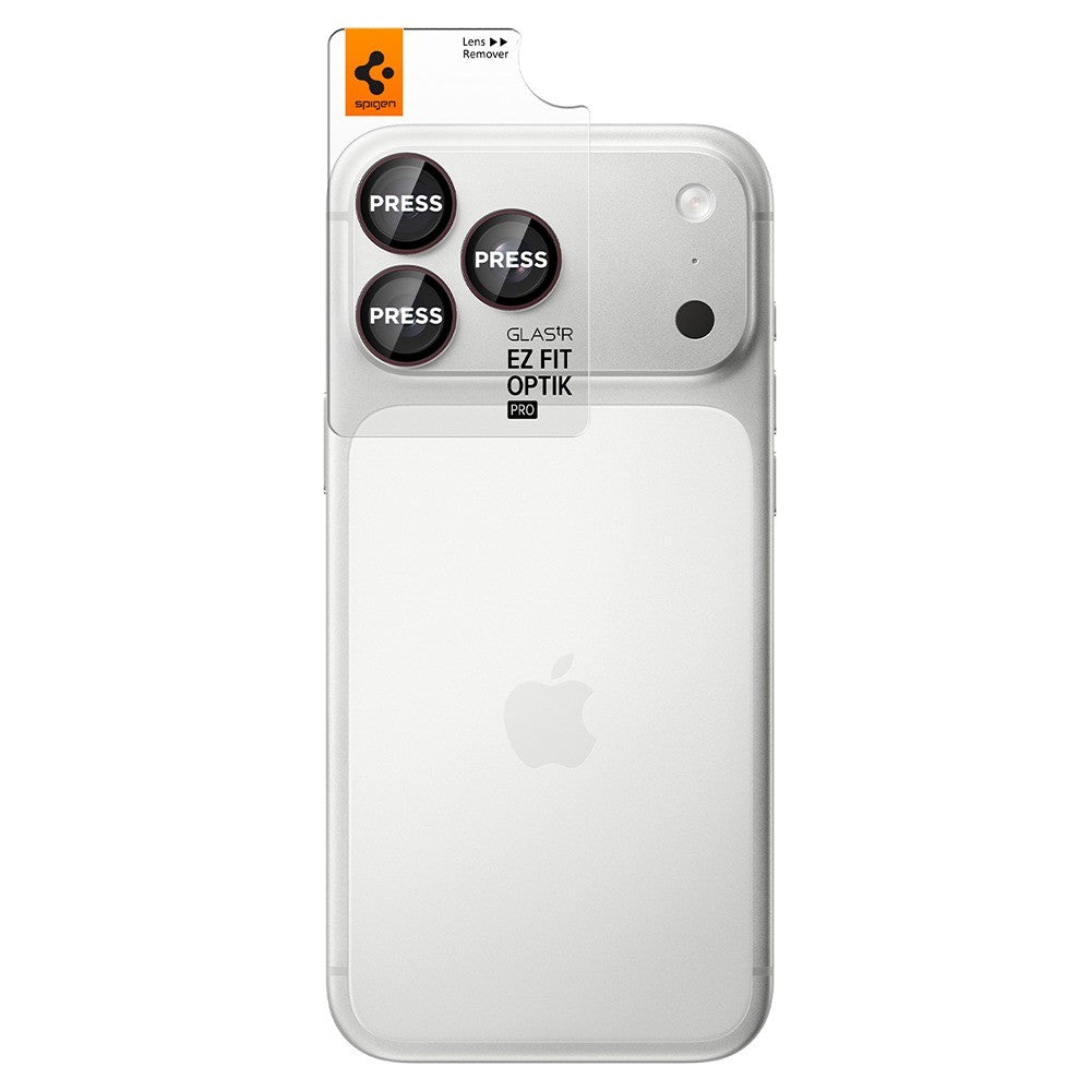 Spigen iPhone 18 Pro/18 Pro Max Kameralinsebeskytter Glas.tR EZ Fit Optik Pro 2-pak Mørk kirsebær
