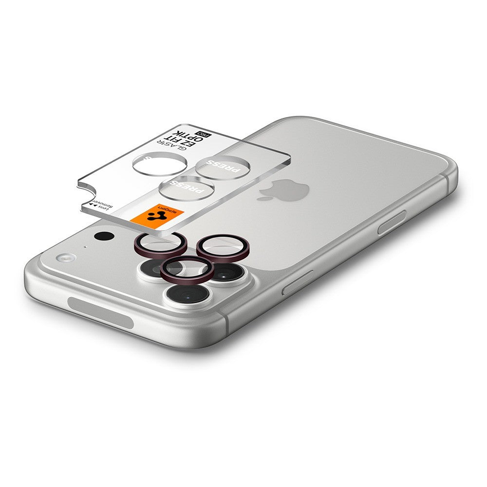 Spigen iPhone 18 Pro/18 Pro Max Kameralinsebeskytter Glas.tR EZ Fit Optik Pro 2-pak Mørk kirsebær