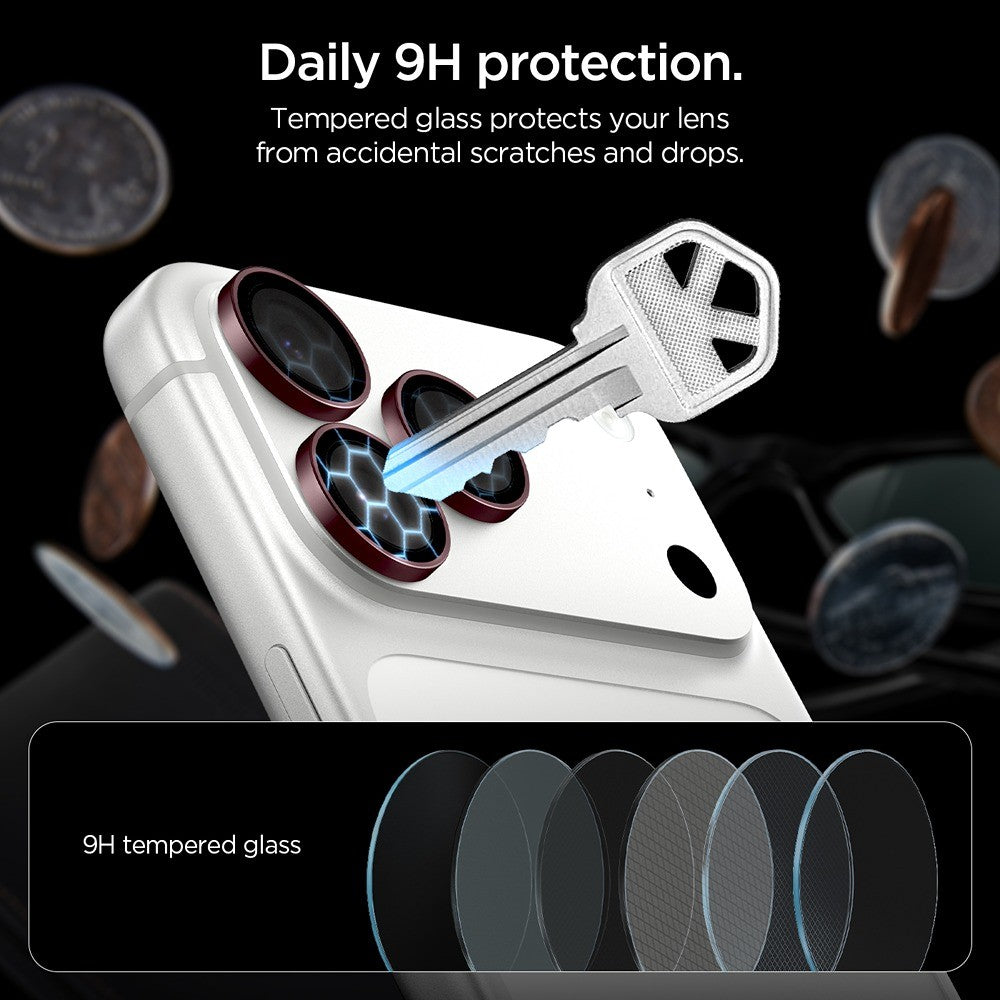 Spigen iPhone 18 Pro/18 Pro Max Kameralinsebeskytter Glas.tR EZ Fit Optik Pro 2-pak Mørk kirsebær