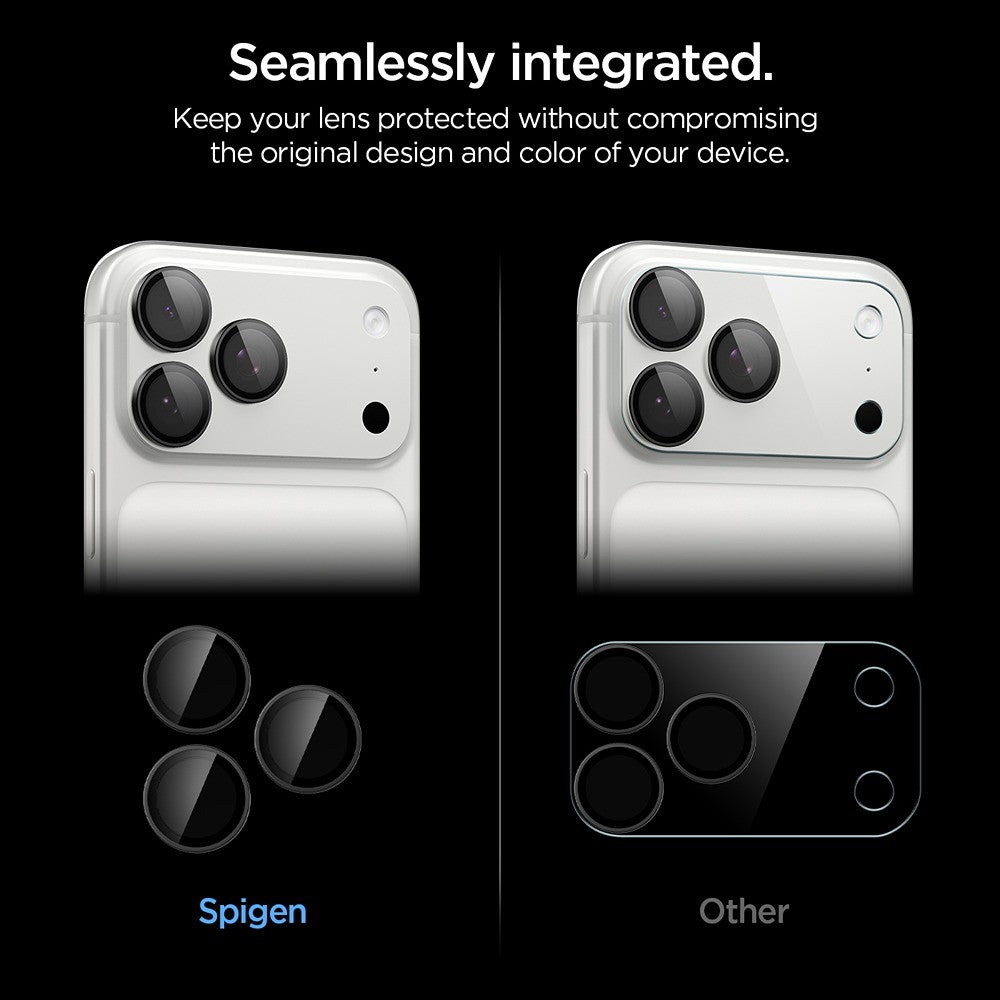 Spigen iPhone 18 Pro/18 Pro Max Kameralinsebeskytter Glas.tR EZ Fit Optik Pro 2-pak Mørkegrå