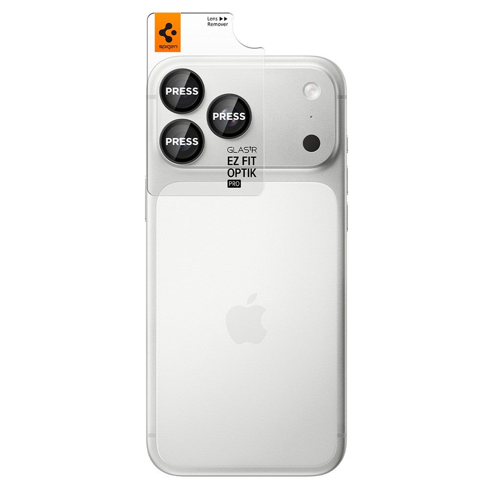 Spigen iPhone 18 Pro/18 Pro Max Kameralinsebeskytter Glas.tR EZ Fit Optik Pro 2-pak Mørkegrå