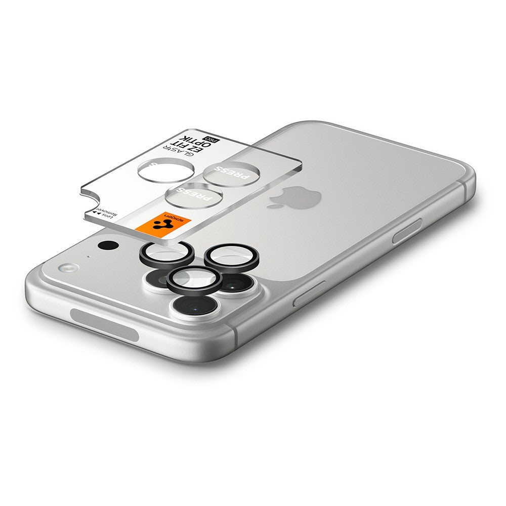 Spigen iPhone 18 Pro/18 Pro Max Kameralinsebeskytter Glas.tR EZ Fit Optik Pro 2-pak Mørkegrå