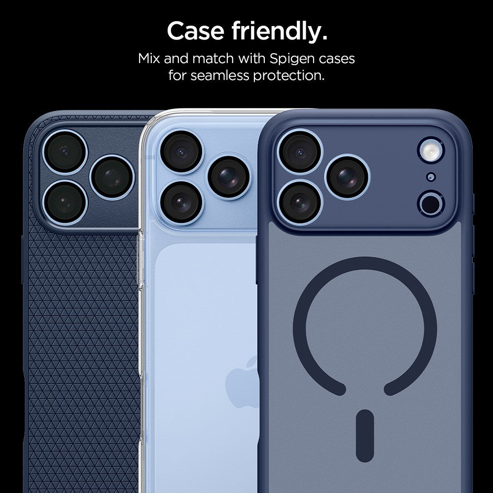 Spigen iPhone 18 Pro/18 Pro Max Kameralinsebeskytter Glas.tR EZ Fit Optik Pro 2-pak Lyseblå