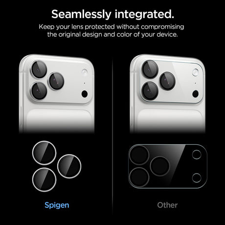 Spigen iPhone 18 Pro/18 Pro Max Kameralinsebeskytter Glas.tR EZ Fit Optik Pro 2-pak Sølv