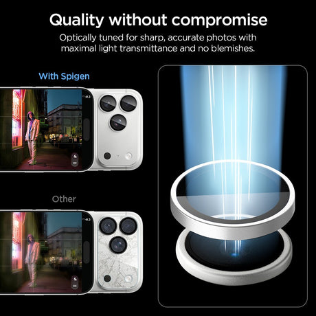 Spigen iPhone 18 Pro/18 Pro Max Kameralinsebeskytter Glas.tR EZ Fit Optik Pro 2-pak Sølv