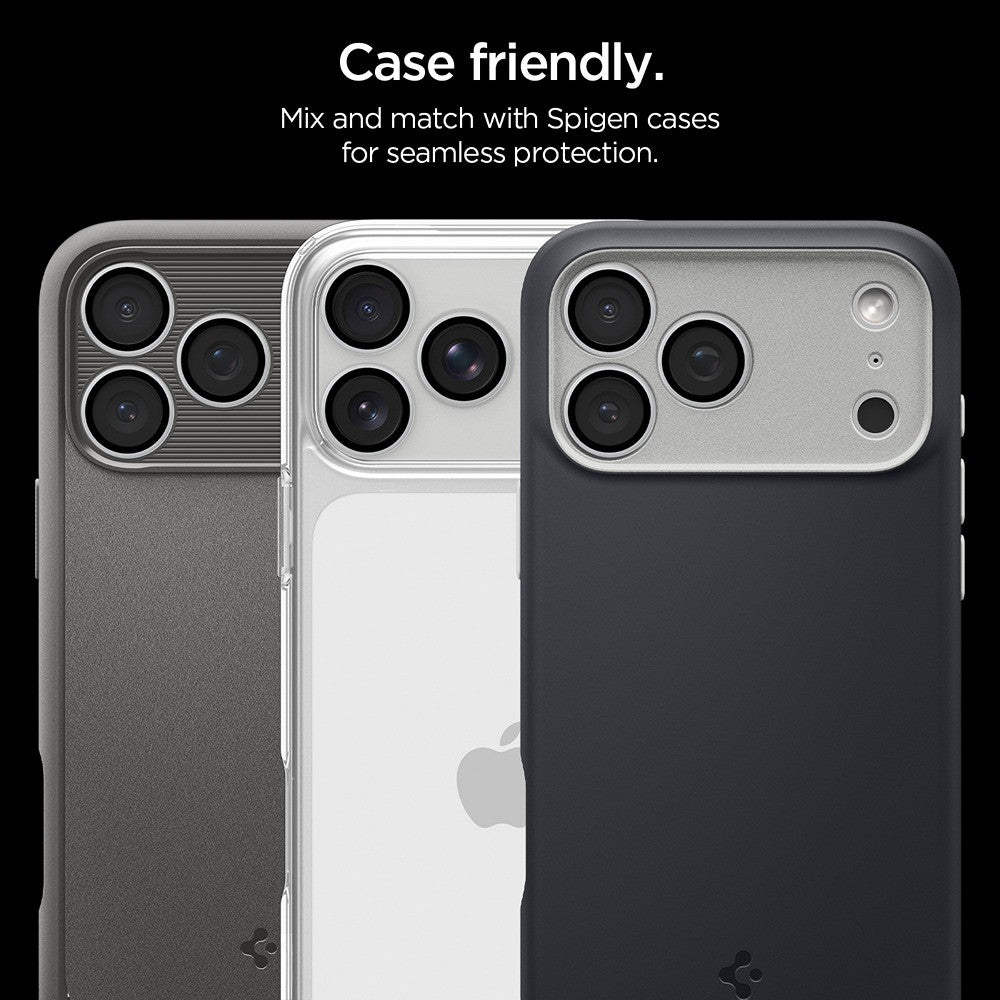 Spigen iPhone 18 Pro/18 Pro Max Kameralinsebeskytter Glas.tR EZ Fit Optik Pro 2-pak Sølv
