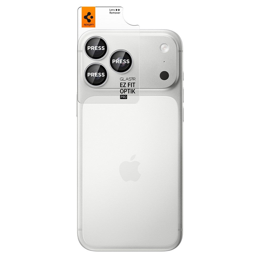 Spigen iPhone 18 Pro/18 Pro Max Kameralinsebeskytter Glas.tR EZ Fit Optik Pro 2-pak Sølv