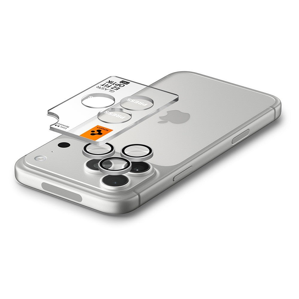Spigen iPhone 18 Pro/18 Pro Max Kameralinsebeskytter Glas.tR EZ Fit Optik Pro 2-pak Sølv