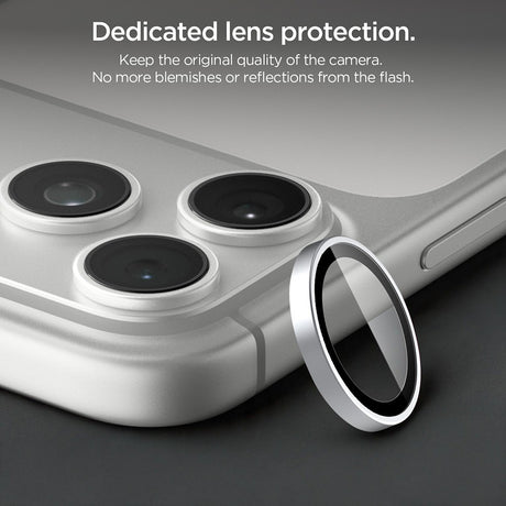 Spigen iPhone 18 Pro/18 Pro Max Kameralinsebeskytter Glas.tR EZ Fit Optik Pro 2-pak Sølv