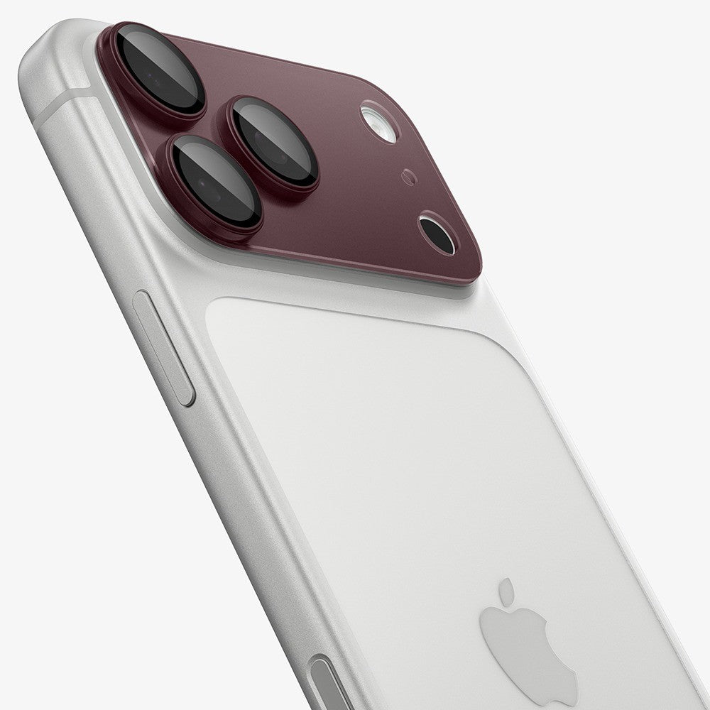 Spigen iPhone 18 Pro Kameralinsebeskytter Glas.tR EZ Fit Optik Pro XL Mørk kirsebær