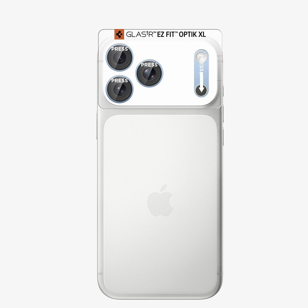 Spigen iPhone 18 Pro Kameralinsebeskytter Glas.tR EZ Fit Optik Pro XL Lyseblå