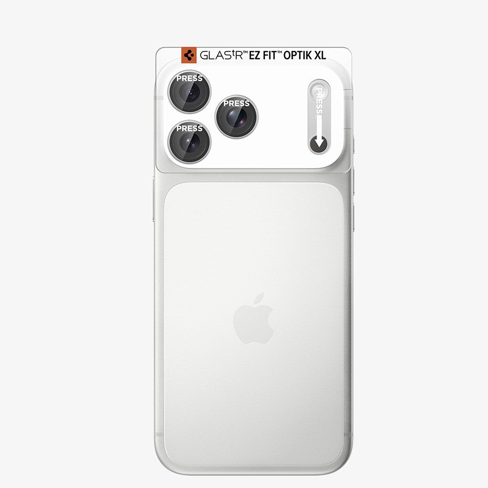 Spigen iPhone 18 Pro Kameralinsebeskytter Glas.tR EZ Fit Optik Pro XL Sølv