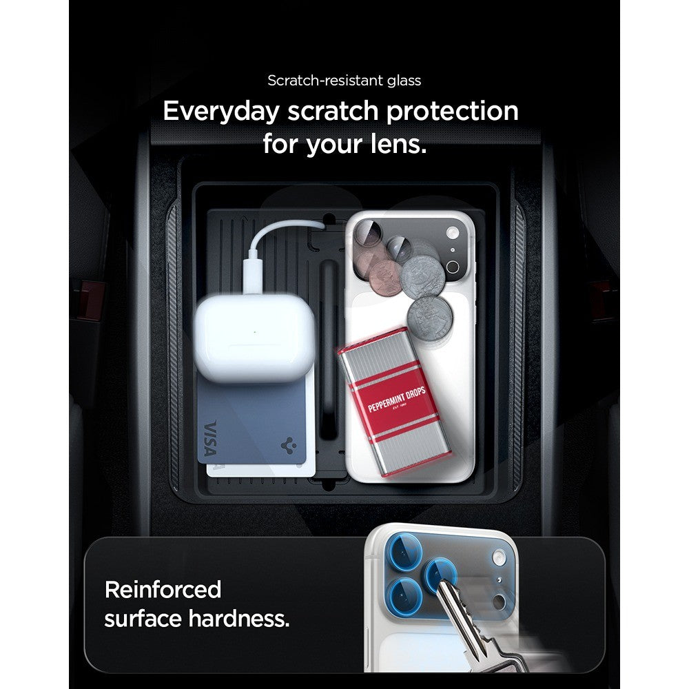 Spigen iPhone 18 Pro Max Kameralinsebeskytter Glas.tR EZ Fit Optik Pro XL Mørkegrå