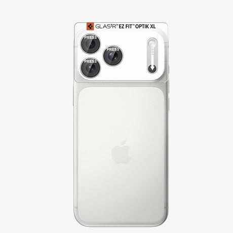 Spigen iPhone 18 Pro Max Kameralinsebeskytter Glas.tR EZ Fit Optik Pro XL Sølv