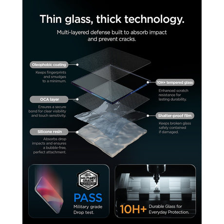 Spigen iPhone 18 Pro Skærmbeskytter Glas.tR EZ Fit Pro Privacy