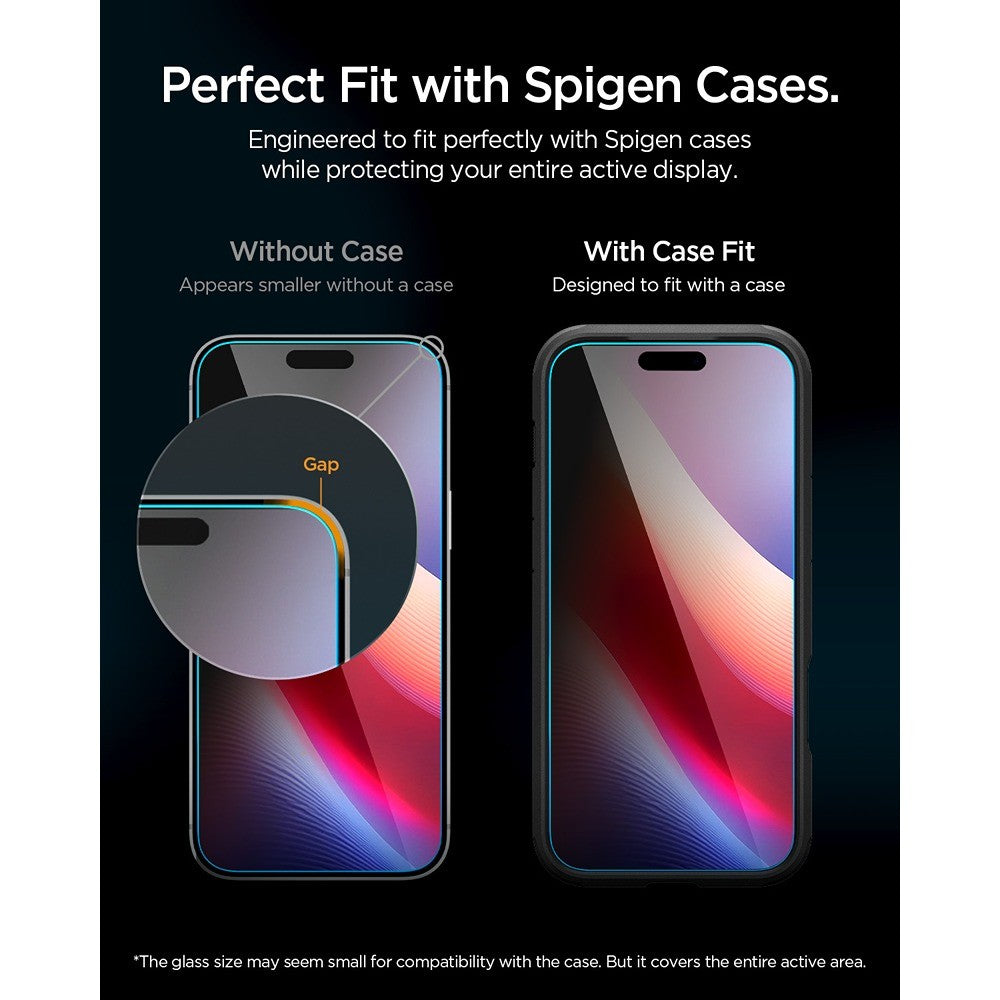 Spigen iPhone 18 Pro Skærmbeskytter Glas.tR EZ Fit Pro Privacy 2-pack