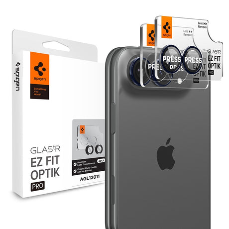 Spigen iPhone Duo Kameralinsebeskytter Glas.tR EZ Fit Optik Pro 2-pack Sort