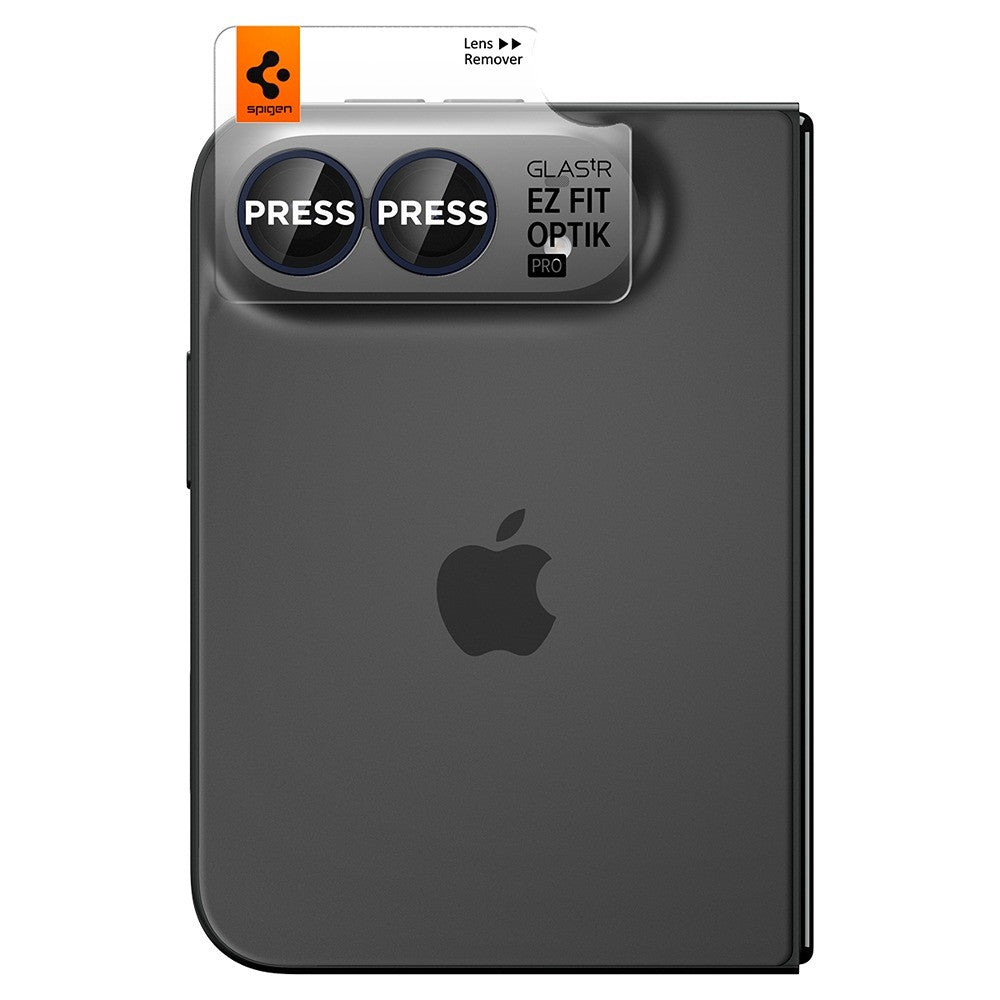 Spigen iPhone Duo Kameralinsebeskytter Glas.tR EZ Fit Optik Pro 2-pack Sort