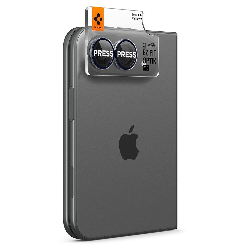 Spigen iPhone Duo Kameralinsebeskytter Glas.tR EZ Fit Optik Pro 2-pack Sort