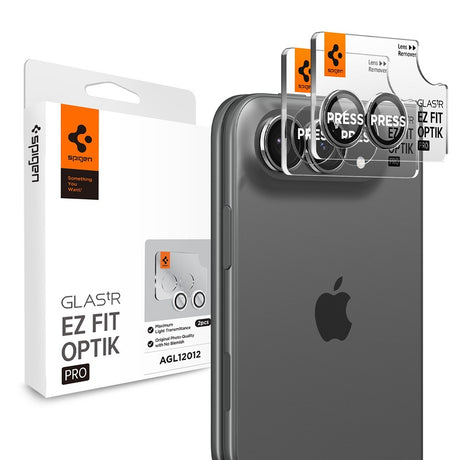 Spigen iPhone Duo Kameralinsebeskytter Glas.tR EZ Fit Optik Pro 2-pack Hvid