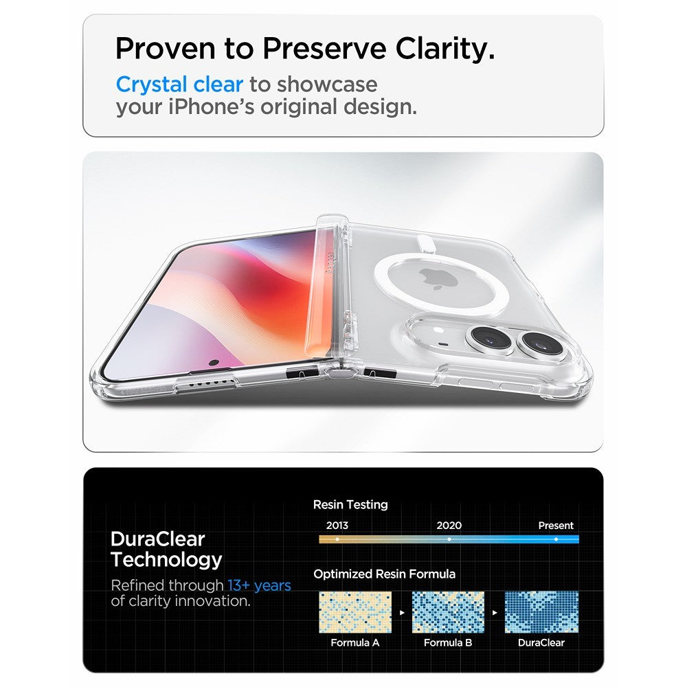 Spigen iPhone Duo Cover Ultra Hybrid Pro MagFit Klar hvid
