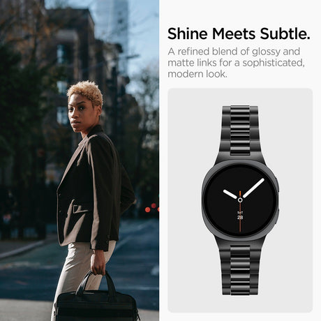 Spigen Samsung Galaxy Watch 8/9 40/44mm/Classic 46mm Armbånd Modern Fit 316L Sort