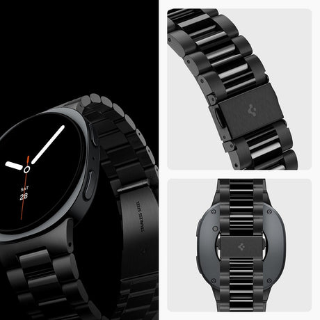 Spigen Samsung Galaxy Watch 8/9 40/44mm/Classic 46mm Armbånd Modern Fit 316L Sort