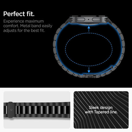 Spigen Samsung Galaxy Watch 8/9 40/44mm/Classic 46mm Armbånd Modern Fit 316L Sort