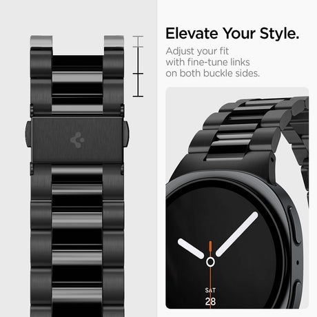Spigen Samsung Galaxy Watch 8/9 40/44mm/Classic 46mm Armbånd Modern Fit 316L Sort