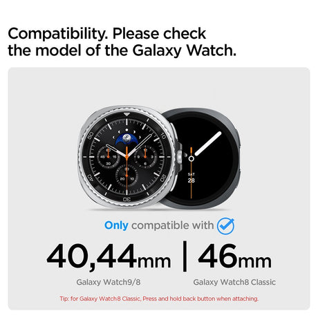Spigen Samsung Galaxy Watch 8/9 40/44mm/Classic 46mm Armbånd Modern Fit 316L Sort