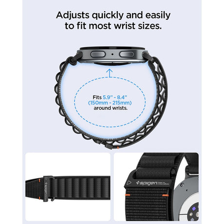 Spigen Samsung Galaxy Watch 8/9 40/44mm/Classic 46mm Armband WBF1 Svart