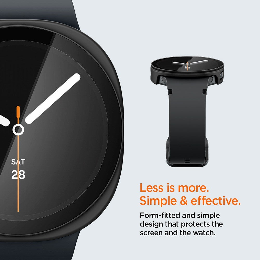 Spigen Samsung Galaxy Watch 8/9 44mm Skal med Skärmskydd Thin Fit 360 Svart