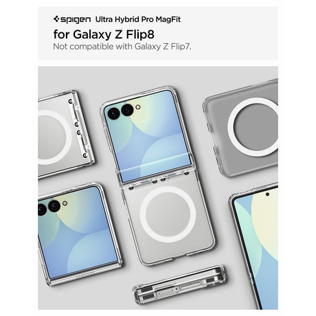 Spigen Samsung Galaxy Z Flip 8 Skal Ultra Hybrid Pro MagFit Clear White