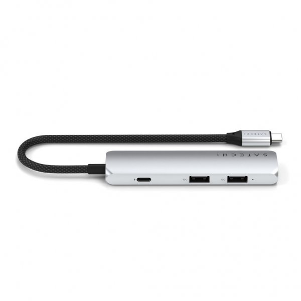 Satechi 4-i-1 USB-C Slim Multiport Adapter 4K Sølv
