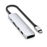 Satechi 6-i-1 USB-C Slim Multiport Adapter Sølv